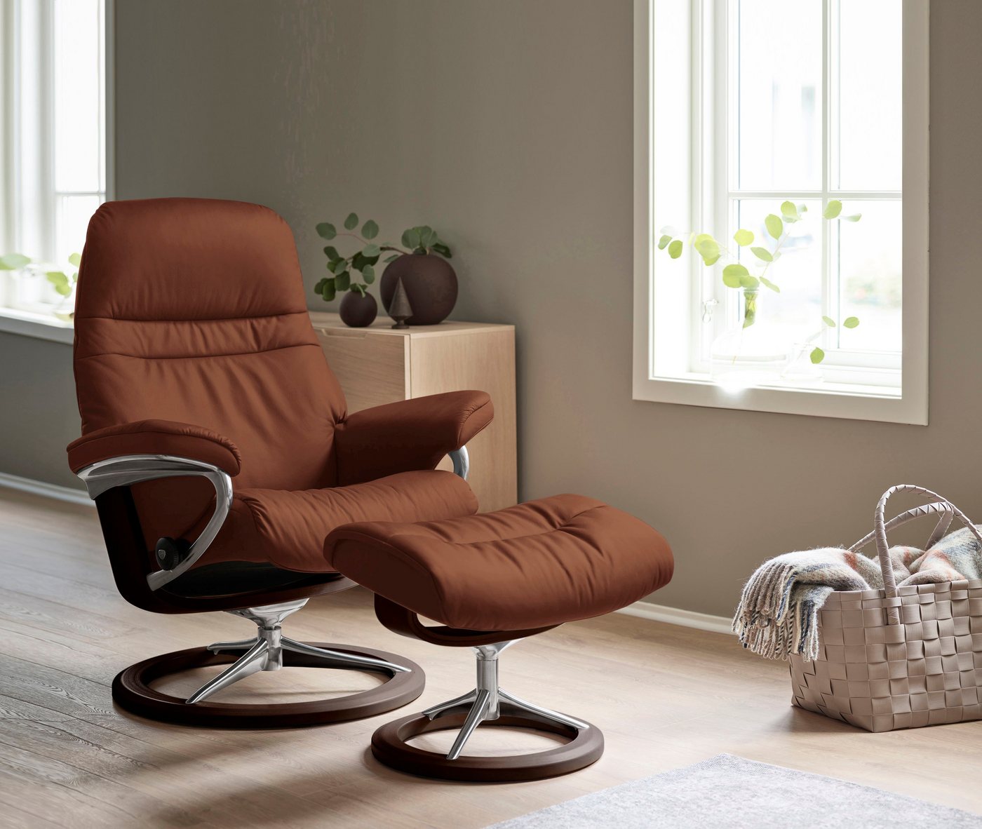 Stressless® Fußhocker Sunrise, mit Signature Base, Gestell Braun von Stressless®