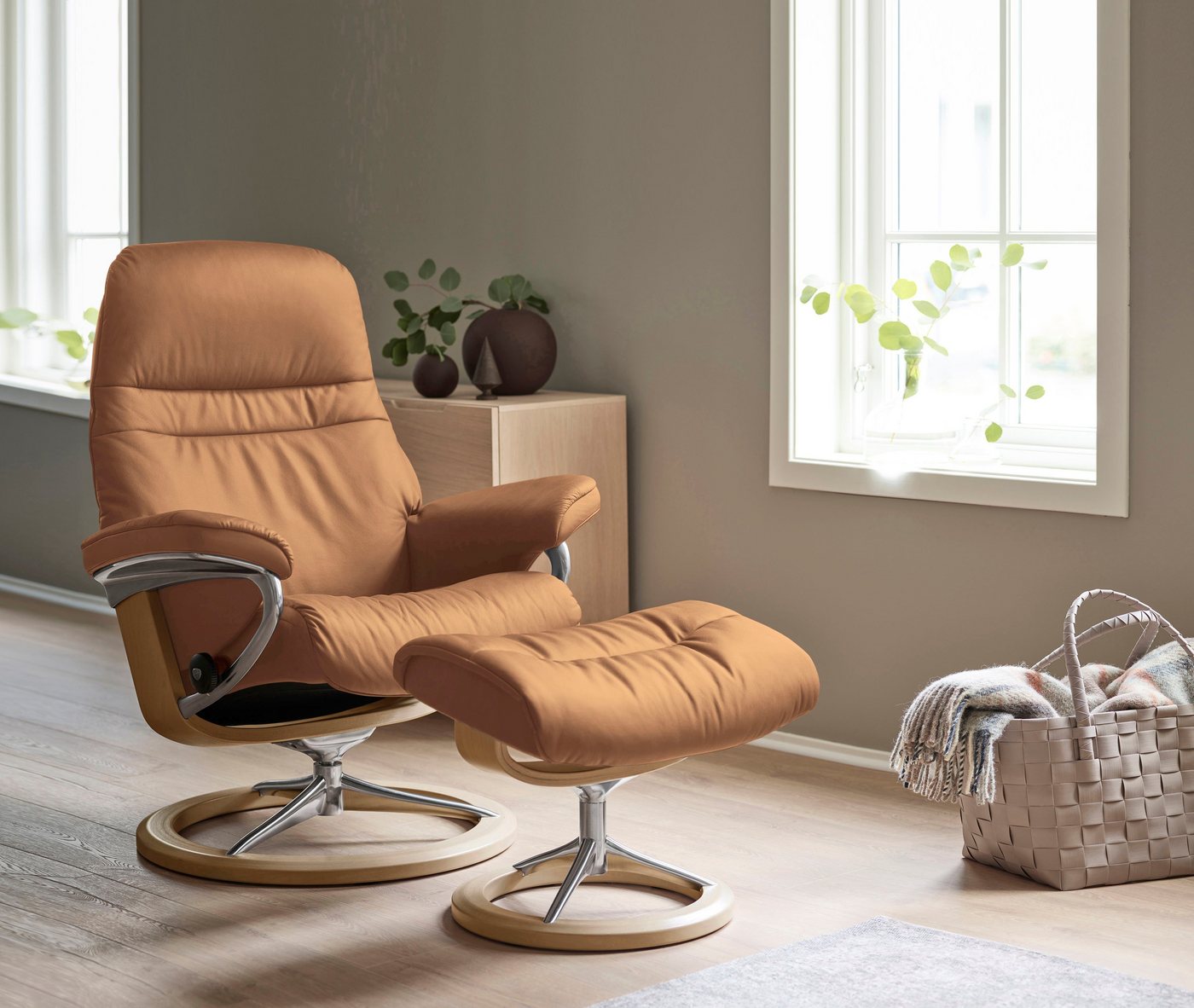 Stressless® Fußhocker Sunrise, mit Signature Base, Gestell Eiche von Stressless®