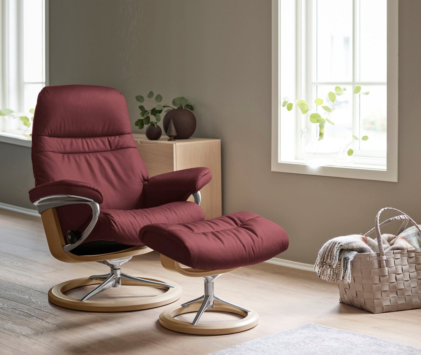 Stressless® Fußhocker Sunrise, mit Signature Base, Gestell Eiche von Stressless®