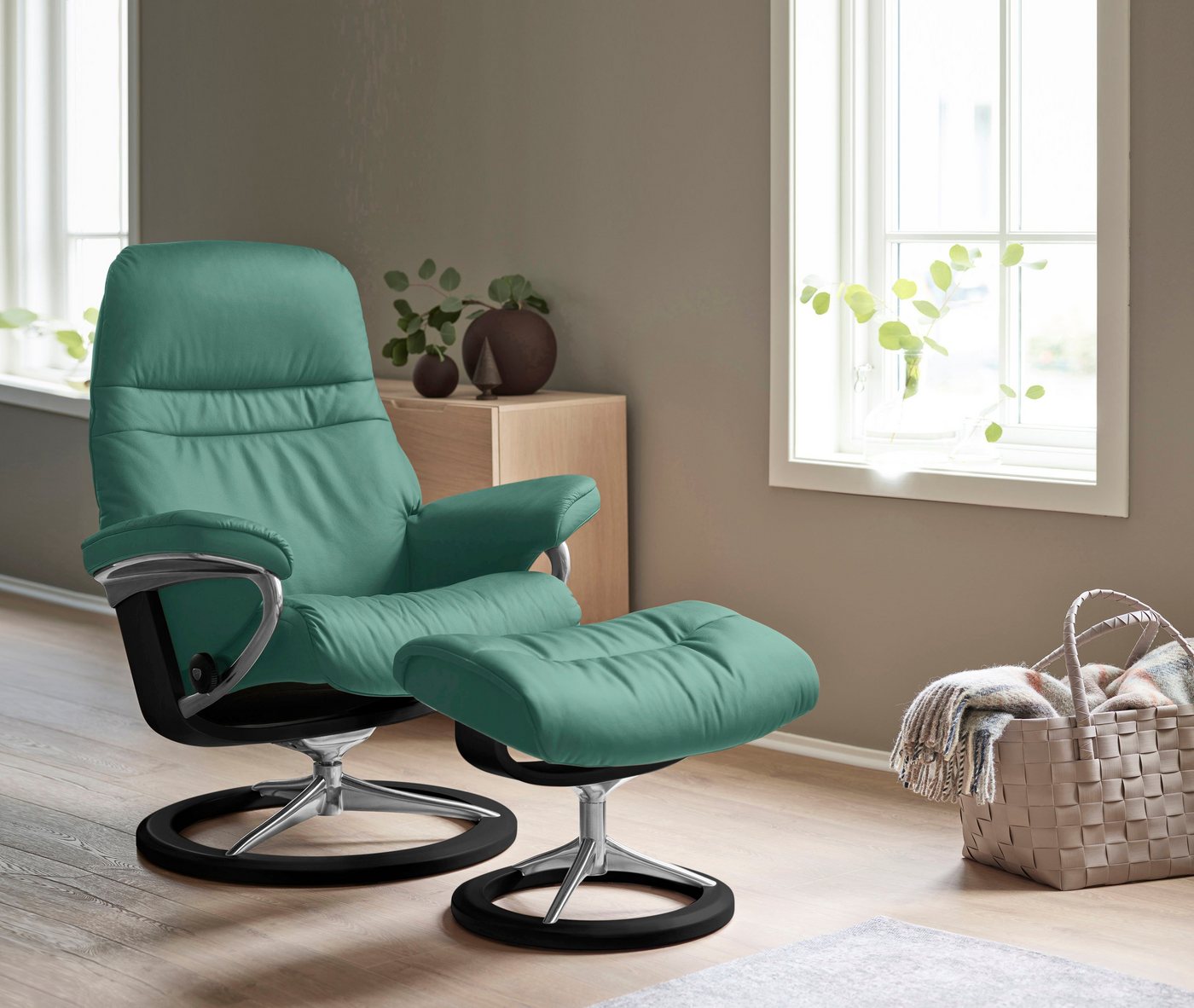 Stressless® Fußhocker Sunrise, mit Signature Base, Gestell Schwarz von Stressless®