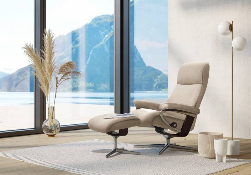 Stressless® Fußhocker View, mit Cross Base, Größe S, M & L, Holzakzent Braun von Stressless®