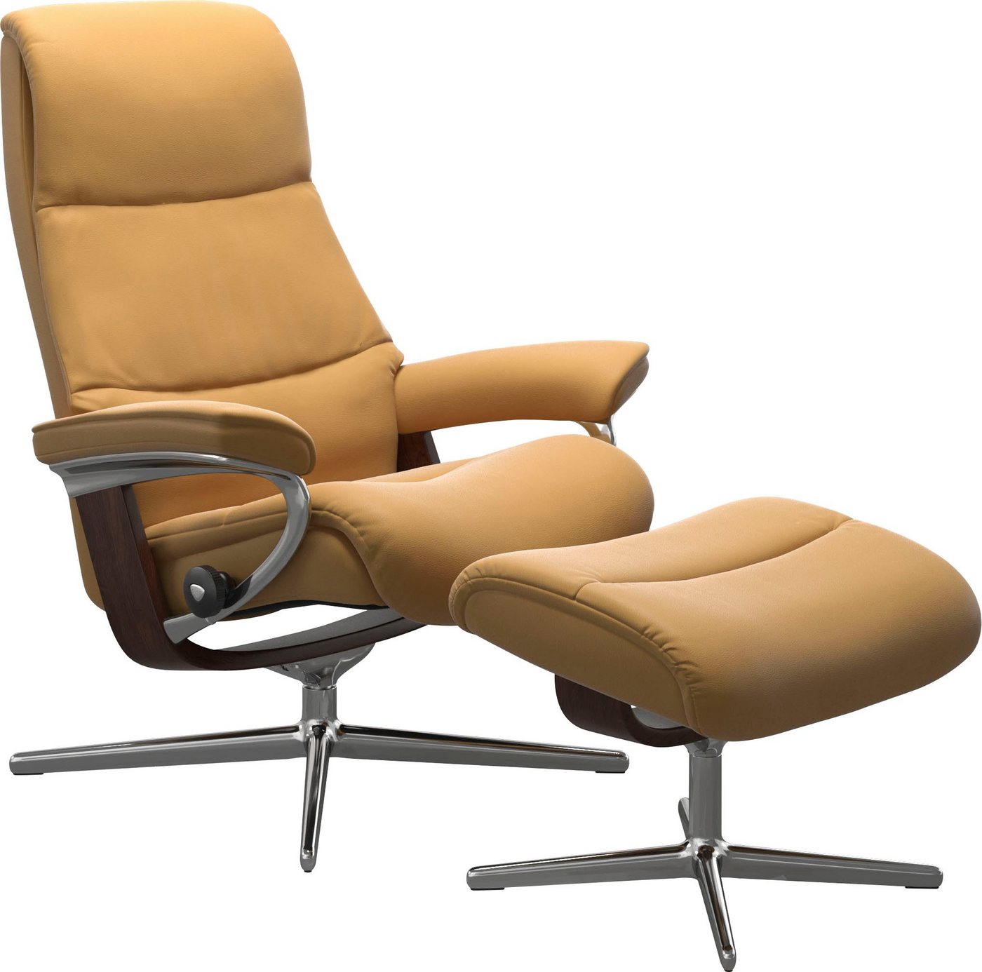 Stressless® Fußhocker View, mit Cross Base, Größe S, M & L, Holzakzent Braun von Stressless®