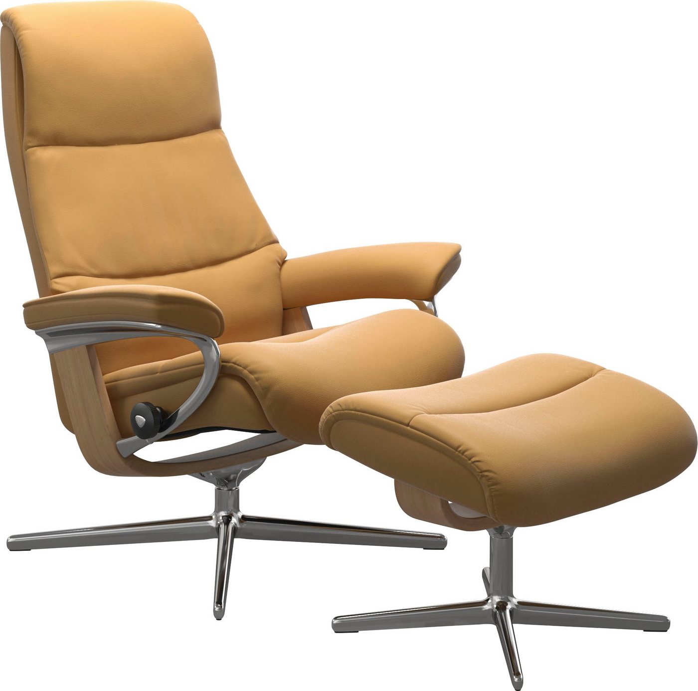 Stressless® Fußhocker View, mit Cross Base, Größe S, M & L, Holzakzent Eiche von Stressless®