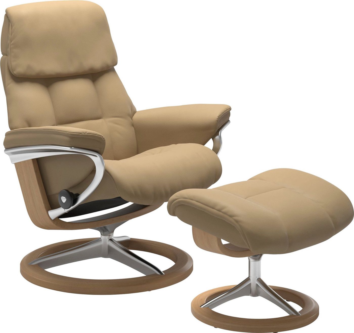 Stressless® Hocker Ruby, mit Signature Base, Gestell Eiche, Wenge, Braun & Schwarz von Stressless®