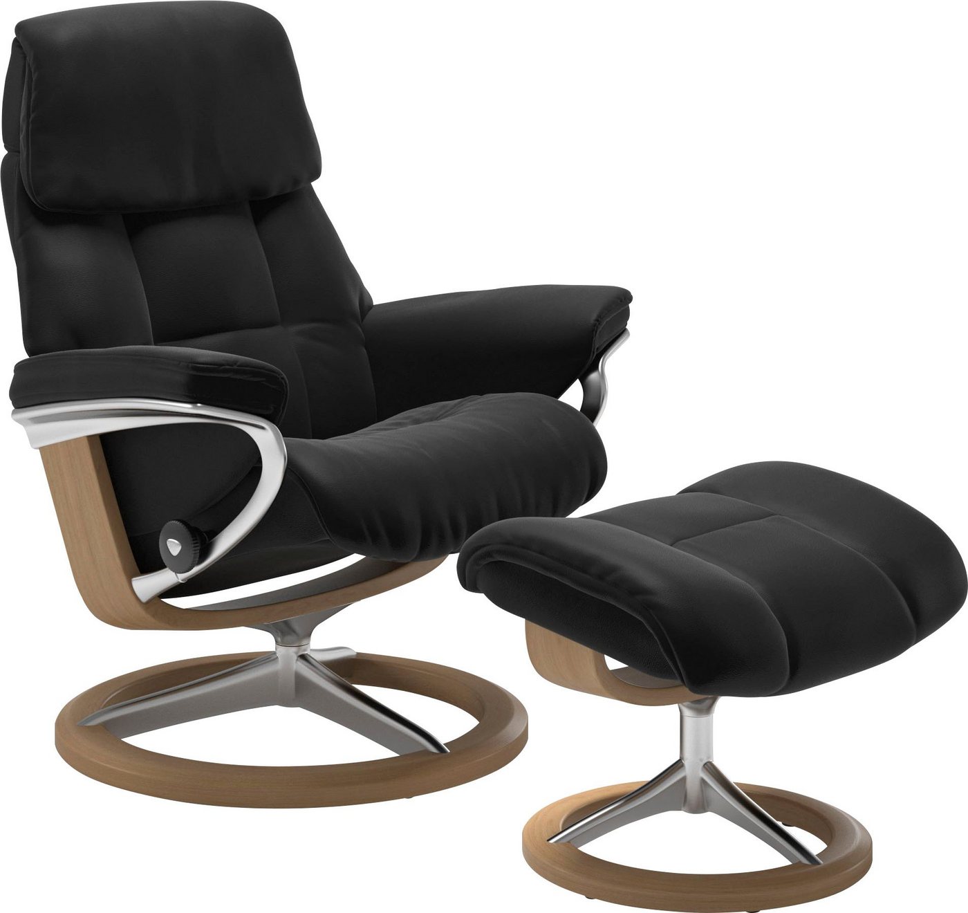 Stressless® Hocker Ruby, mit Signature Base, Gestell Eiche, Wenge, Braun & Schwarz von Stressless®