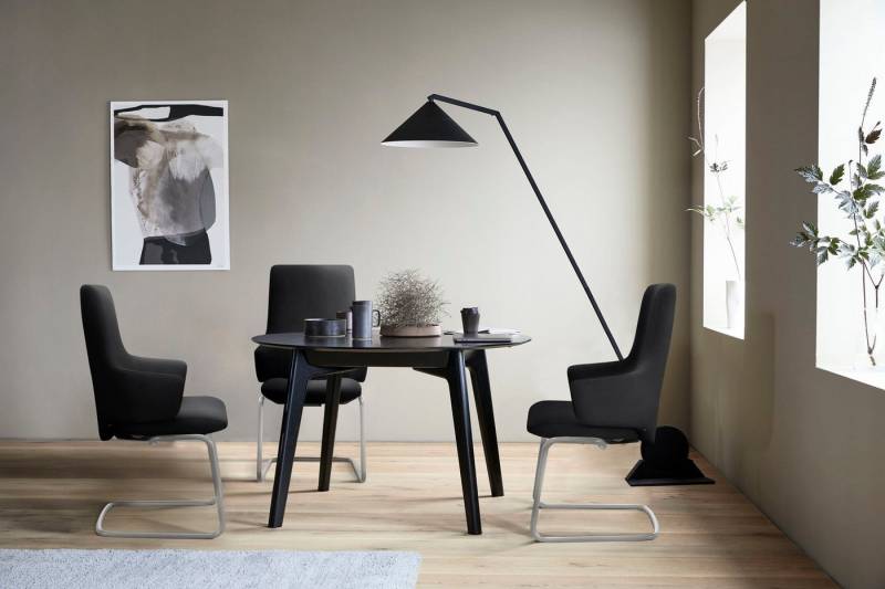 Stressless® Polsterstuhl Laurel, High Back mit Armlehne, Größe L, mit Beinen aus Stahl in Schwarz matt von Stressless®