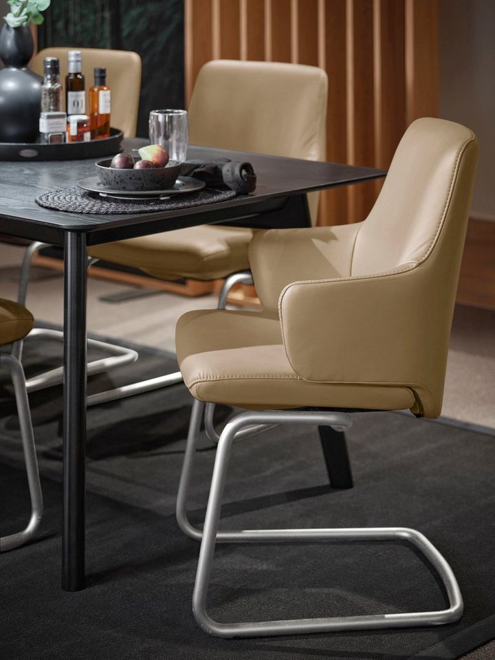 Stressless® Polsterstuhl Laurel, Low Back mit Armlehne, Größe L, mit Beinen aus Stahl in Schwarz matt von Stressless®