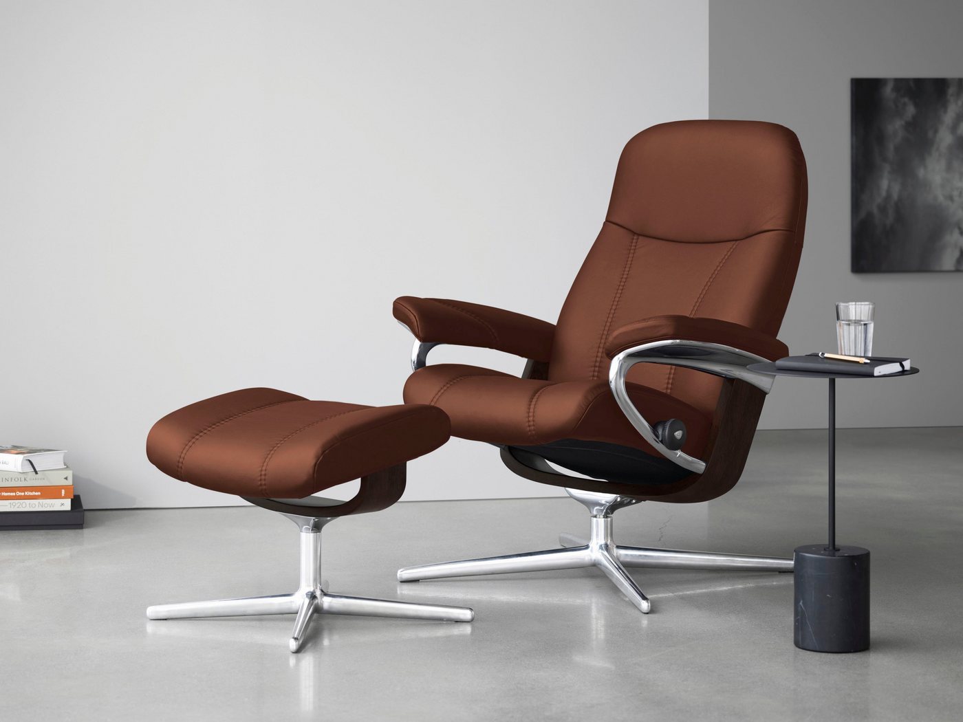 Stressless® Relaxsessel Consul, mit Cross Base, Größe S, M & L, Holzakzent Braun von Stressless®