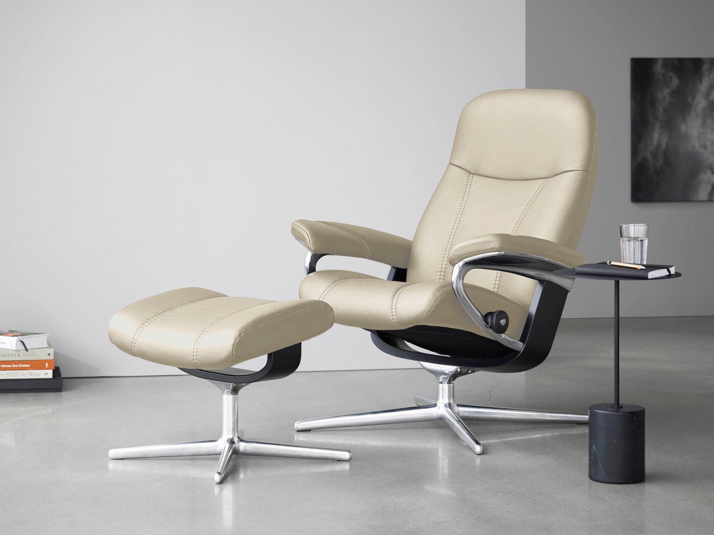 Stressless® Relaxsessel Consul, mit Cross Base, Größe S, M & L, Holzakzent Schwarz von Stressless®