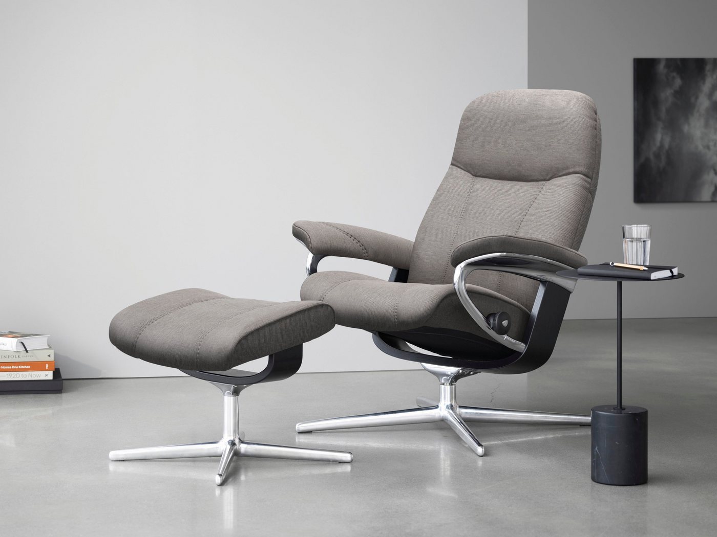 Stressless® Relaxsessel Consul, mit Cross Base, Größe S, M & L, Holzakzent Schwarz von Stressless®