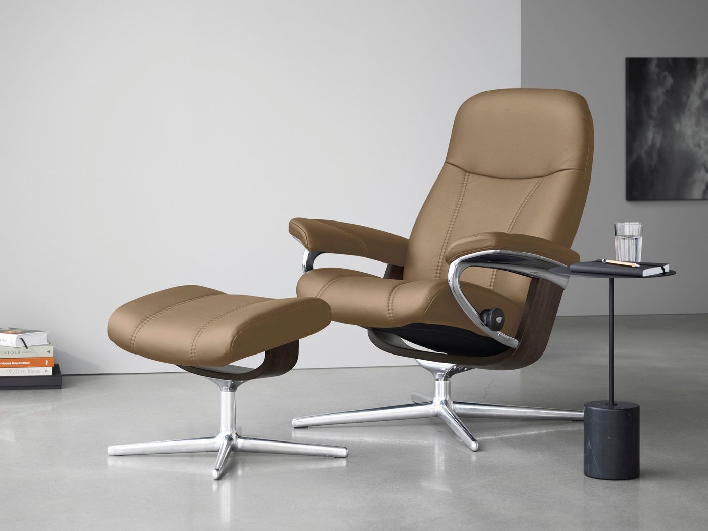 Stressless® Relaxsessel Consul, mit Cross Base, Größe S, M & L, Holzakzent Wenge von Stressless®