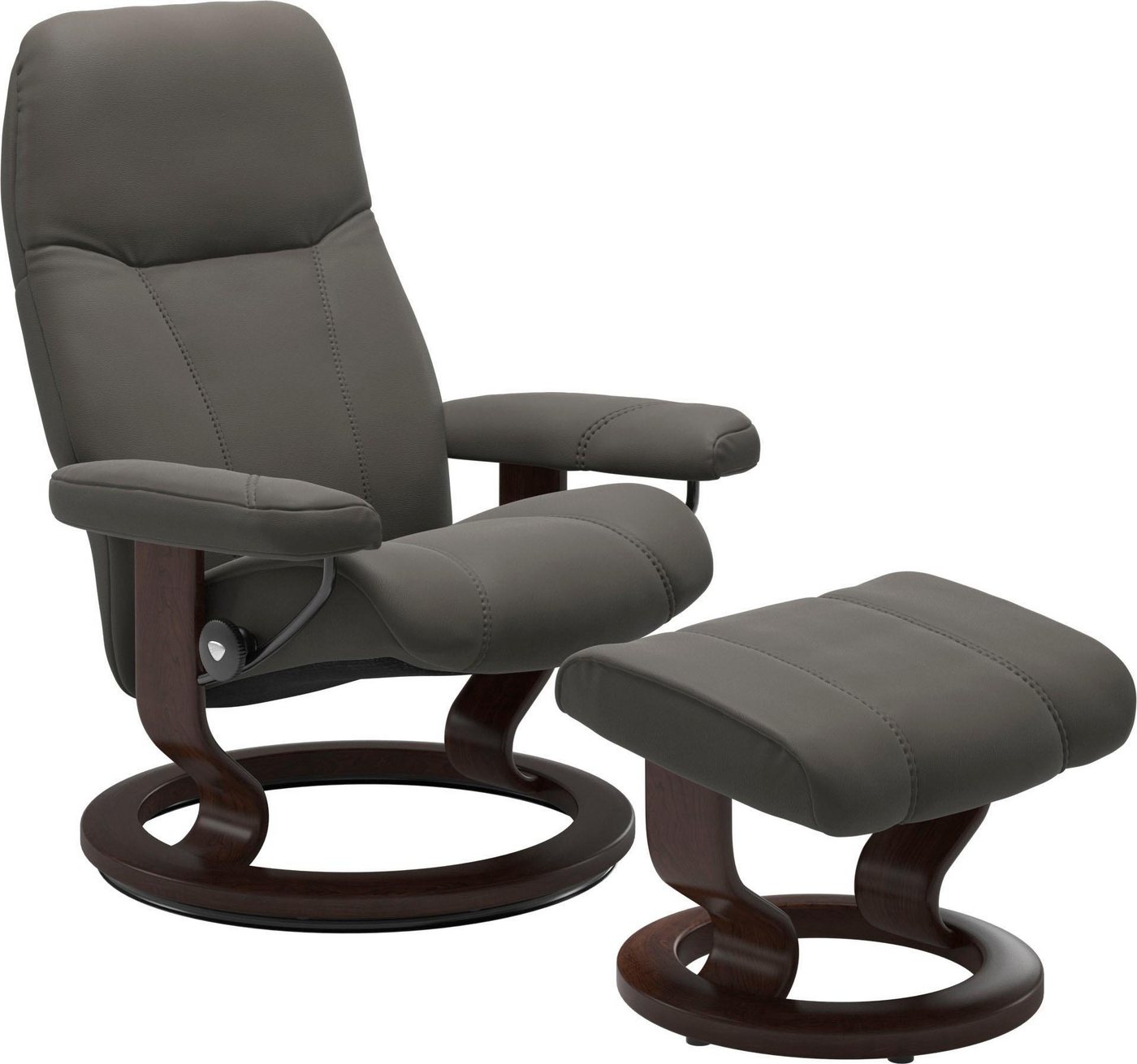 Stressless® Relaxsessel Consul (Set, Relaxsessel mit Hocker), mit Hocker, mit Classic Base, Größe L, Gestell Braun von Stressless®