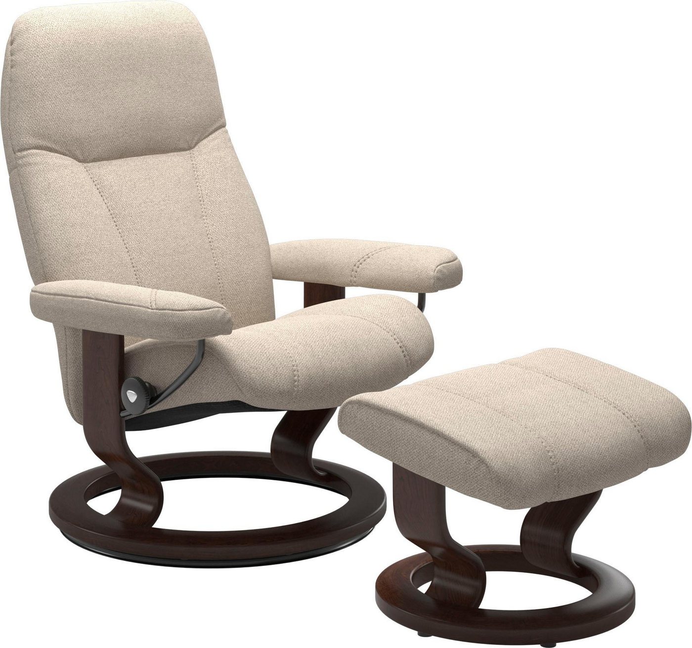 Stressless® Relaxsessel Consul (Set, Relaxsessel mit Hocker), mit Hocker, mit Classic Base, Größe L, Gestell Braun von Stressless®