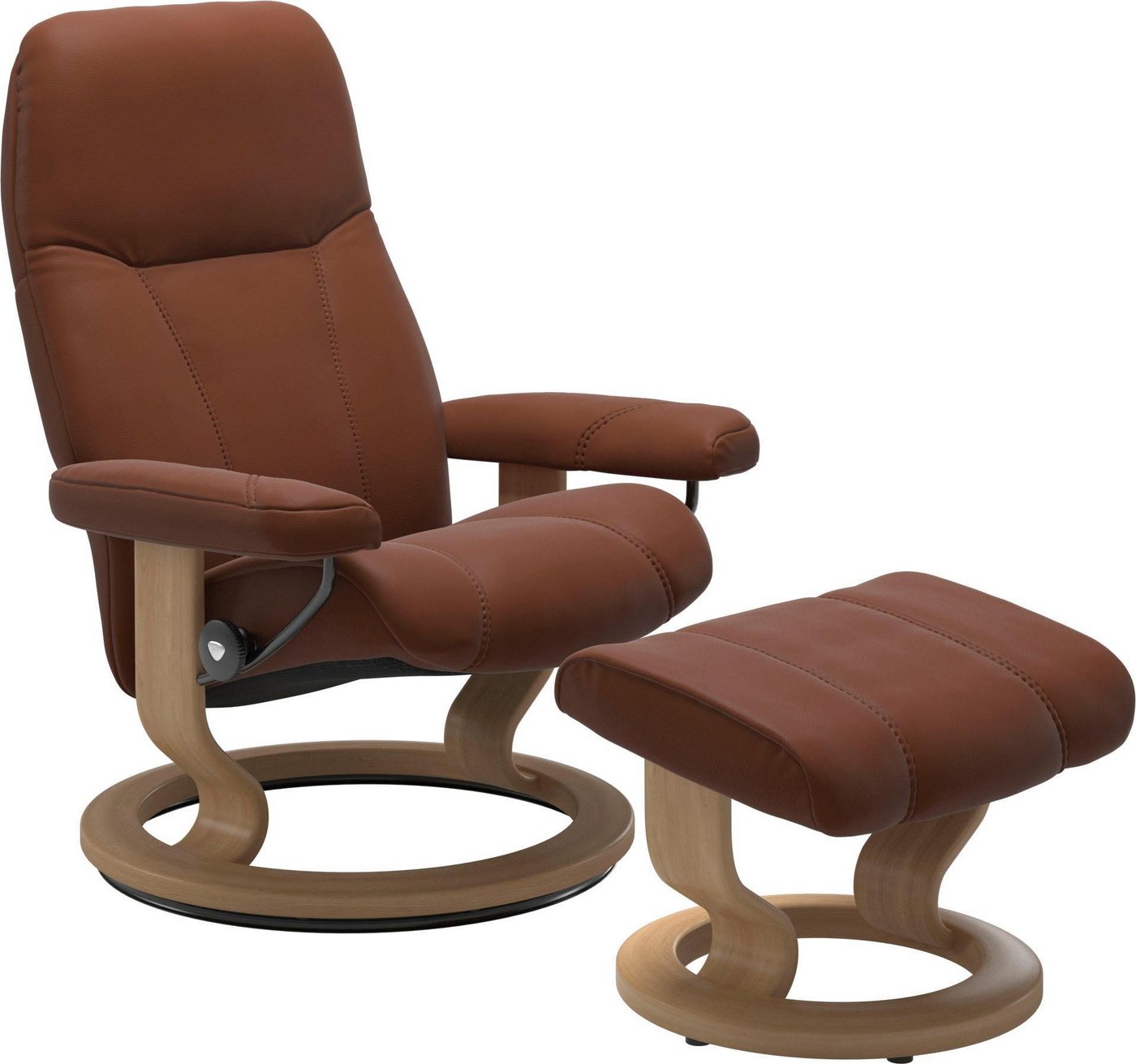 Stressless® Relaxsessel Consul (Set, Relaxsessel mit Hocker), mit Hocker, mit Classic Base, Größe L, Gestell Eiche von Stressless®