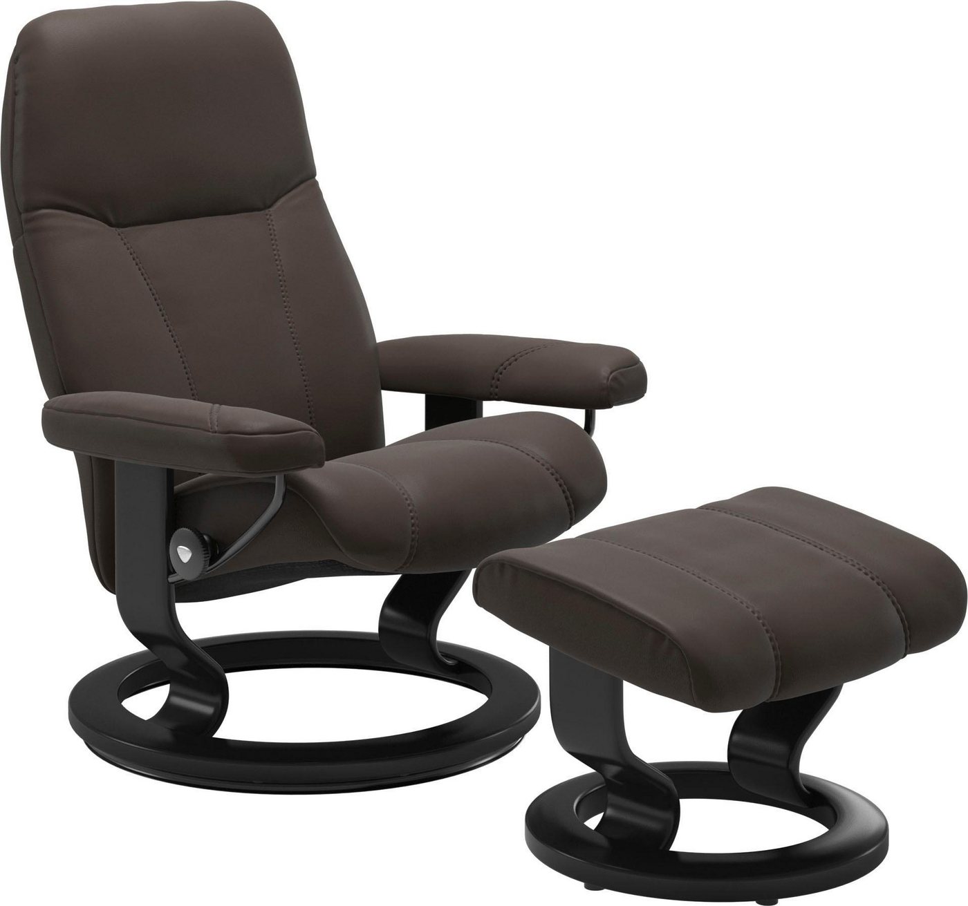 Stressless® Relaxsessel Consul (Set, Relaxsessel mit Hocker), mit Hocker, mit Classic Base, Größe L, Gestell Schwarz von Stressless®