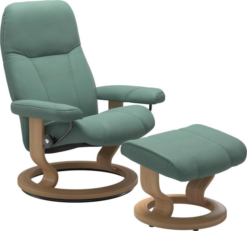 Stressless® Relaxsessel Consul (Set, Relaxsessel mit Hocker), mit Hocker, mit Classic Base, Größe M, Gestell Eiche von Stressless®