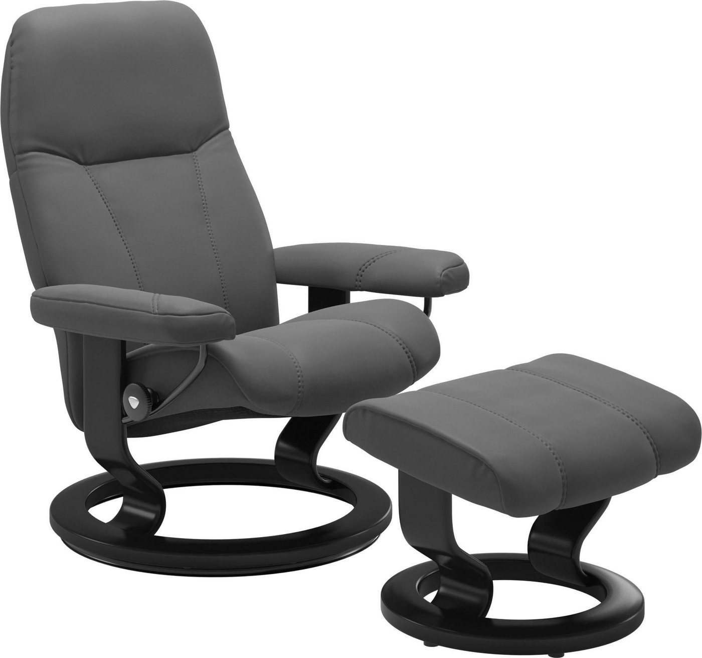 Stressless® Relaxsessel Consul (Set, Relaxsessel mit Hocker), mit Hocker, mit Classic Base, Größe M, Gestell Schwarz von Stressless®