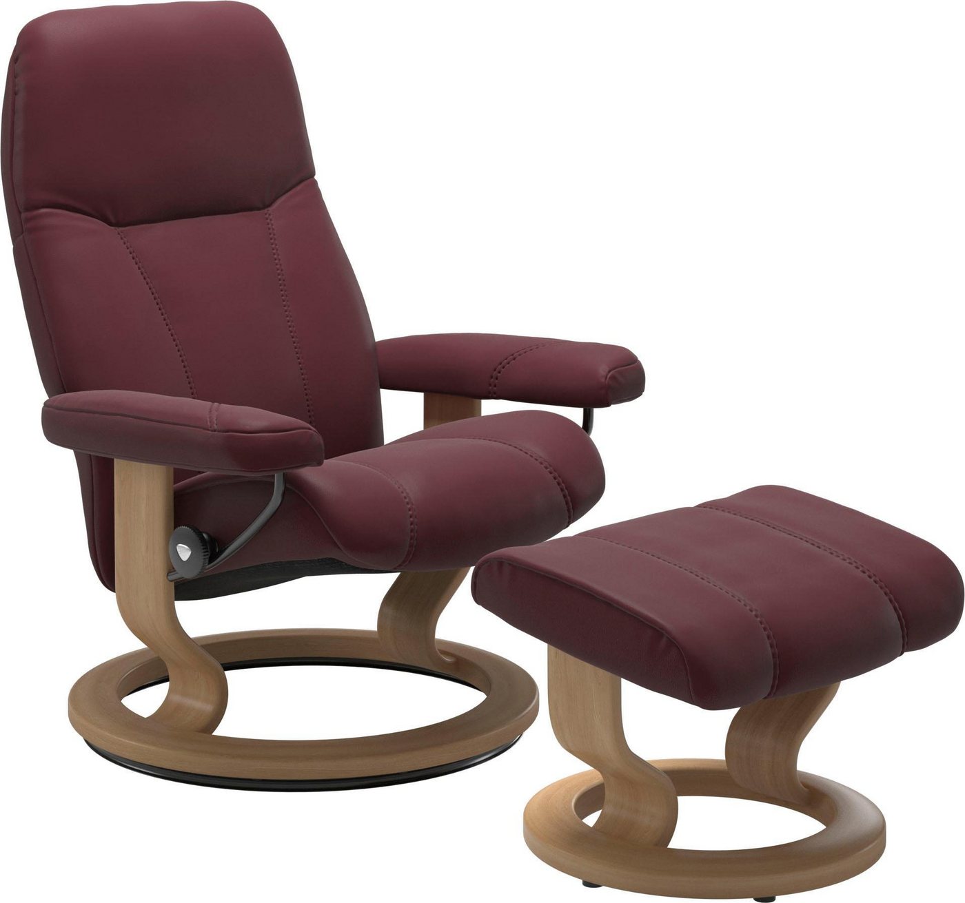 Stressless® Relaxsessel Consul (Set, Relaxsessel mit Hocker), mit Hocker, mit Classic Base, Größe S, Gestell Eiche von Stressless®