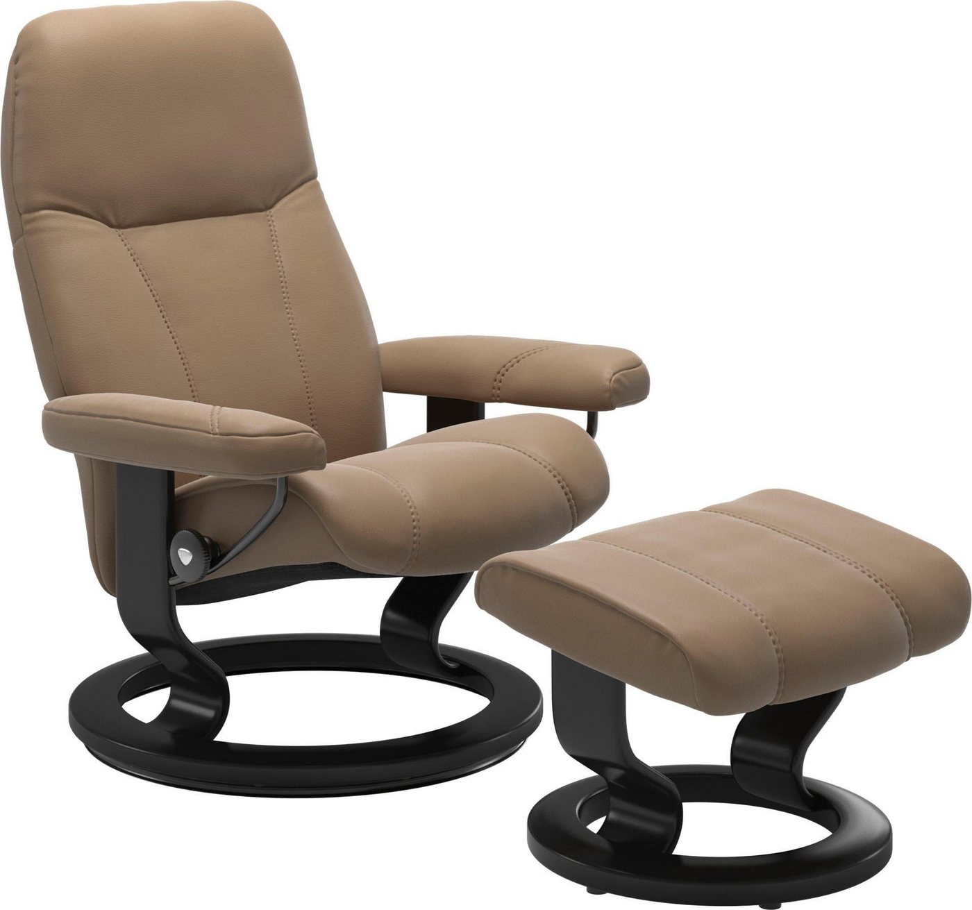 Stressless® Relaxsessel Consul (Set, Relaxsessel mit Hocker), mit Hocker, mit Classic Base, Größe S, Gestell Schwarz von Stressless®