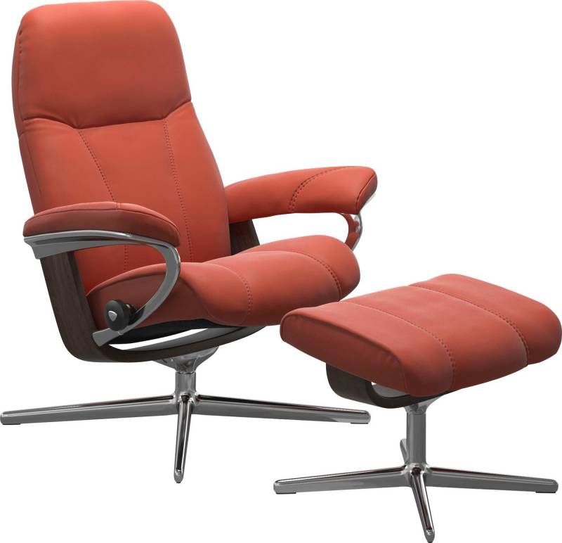Stressless® Relaxsessel Consul (Set, Relaxsessel mit Hocker), mit Hocker, mit Cross Base, Größe S, M & L, Holzakzent Wenge von Stressless®