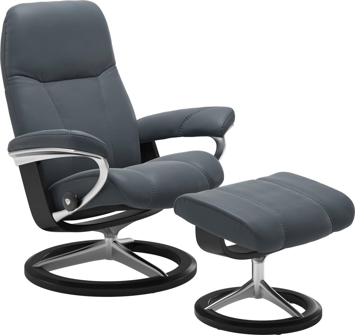 Stressless® Relaxsessel Consul (Set, Relaxsessel mit Hocker), mit Hocker, mit Signature Base, Größe L, Gestell Schwarz von Stressless®