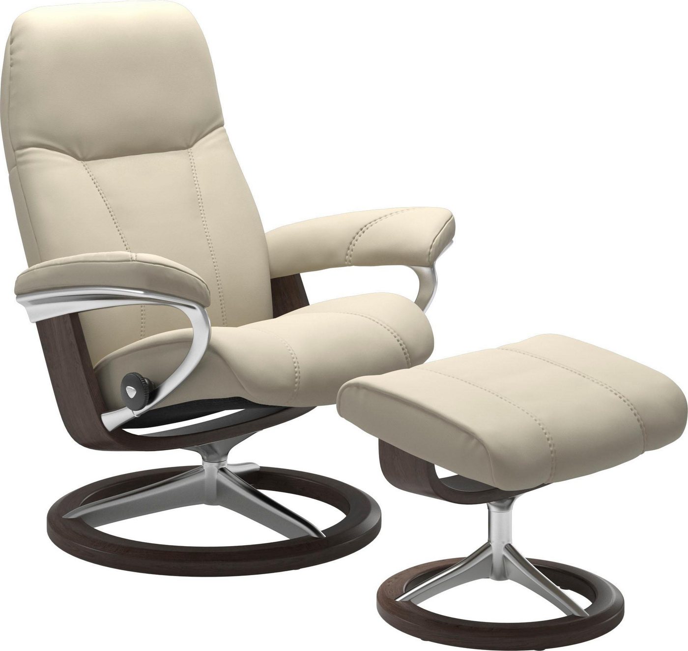 Stressless® Relaxsessel Consul (Set, Relaxsessel mit Hocker), mit Hocker, mit Signature Base, Größe L, Gestell Wenge von Stressless®