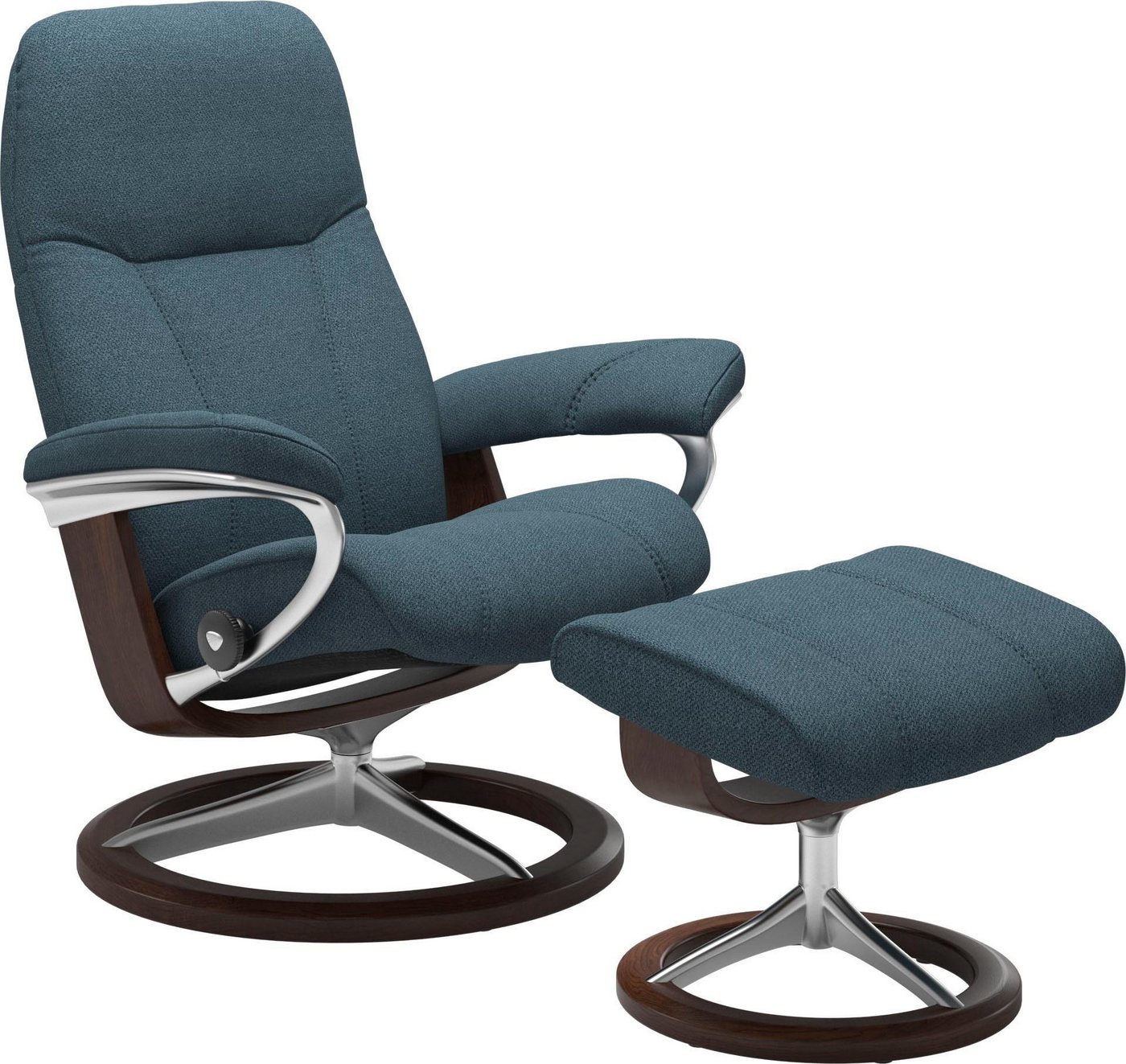 Stressless® Relaxsessel Consul (Set, Relaxsessel mit Hocker), mit Hocker, mit Signature Base, Größe M, Gestell Braun von Stressless®