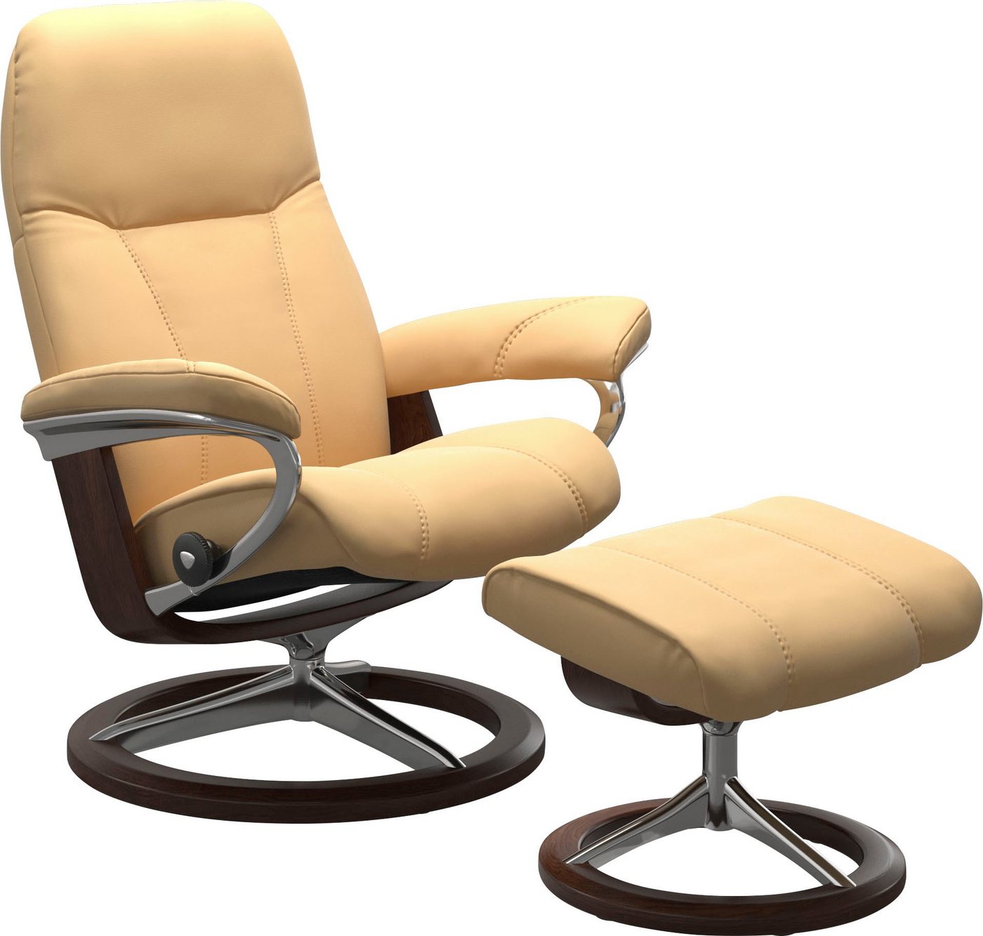 Stressless® Relaxsessel Consul (Set, Relaxsessel mit Hocker), mit Hocker, mit Signature Base, Größe M, Gestell Braun von Stressless®