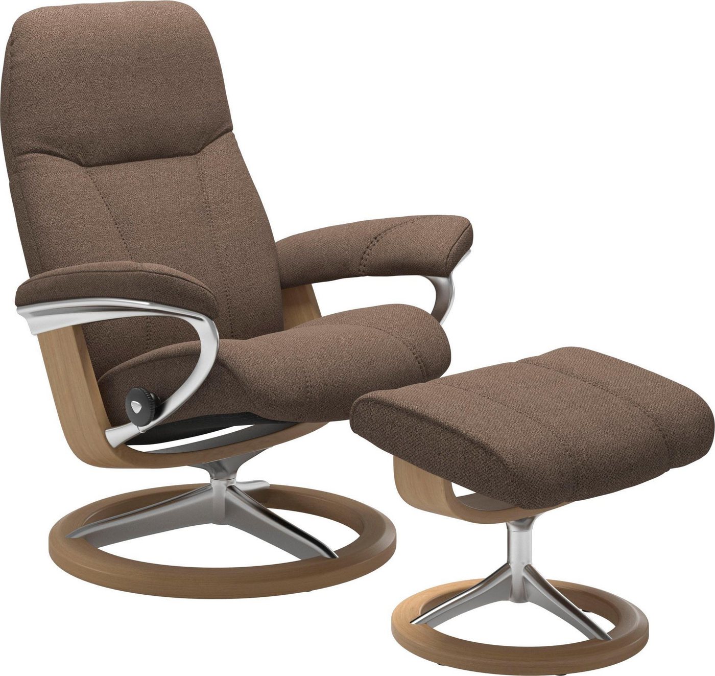 Stressless® Relaxsessel Consul (Set, Relaxsessel mit Hocker), mit Hocker, mit Signature Base, Größe M, Gestell Eiche von Stressless®