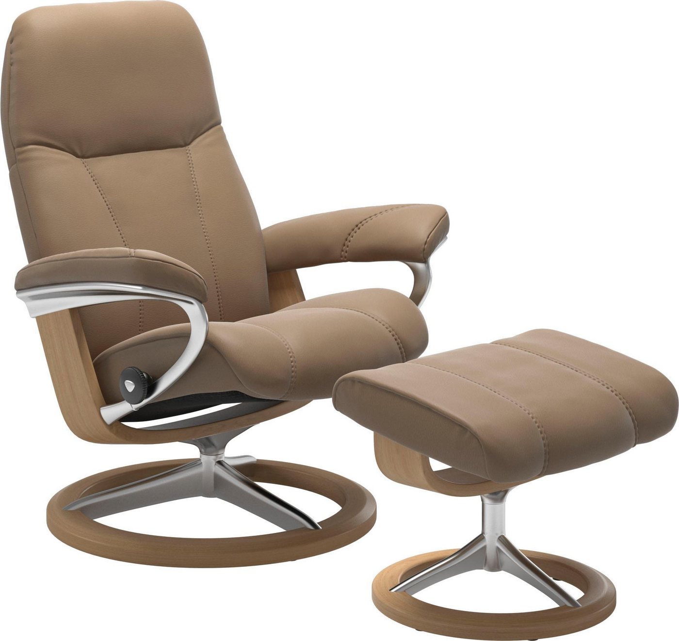 Stressless® Relaxsessel Consul (Set, Relaxsessel mit Hocker), mit Hocker, mit Signature Base, Größe M, Gestell Eiche von Stressless®