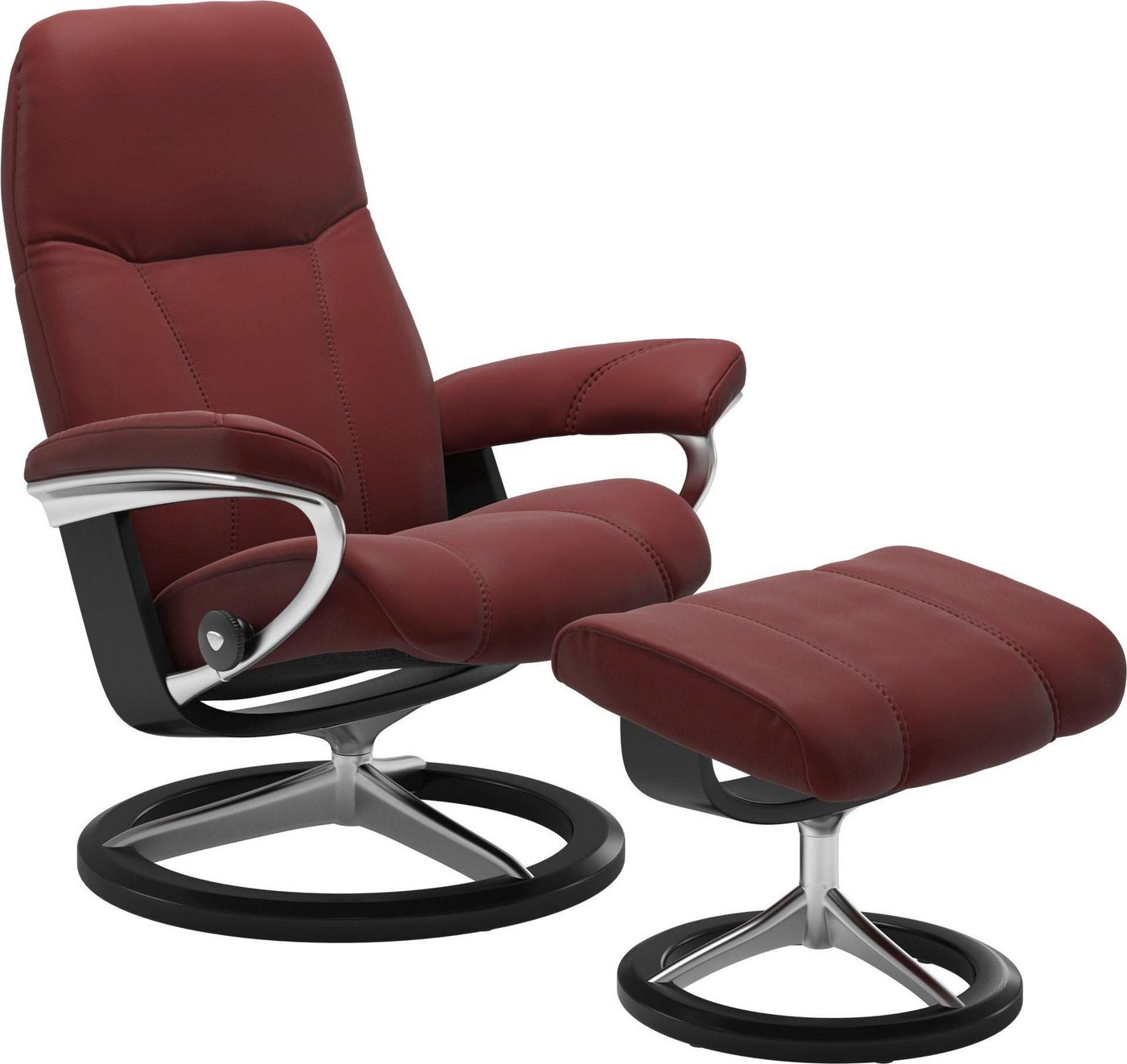 Stressless® Relaxsessel Consul (Set, Relaxsessel mit Hocker), mit Hocker, mit Signature Base, Größe M, Gestell Schwarz von Stressless®