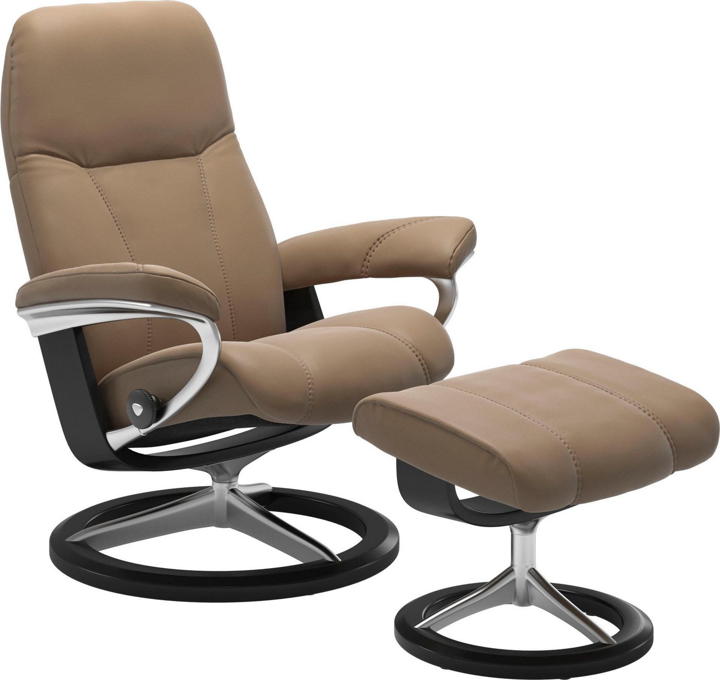 Stressless® Relaxsessel Consul (Set, Relaxsessel mit Hocker), mit Hocker, mit Signature Base, Größe M, Gestell Schwarz von Stressless®