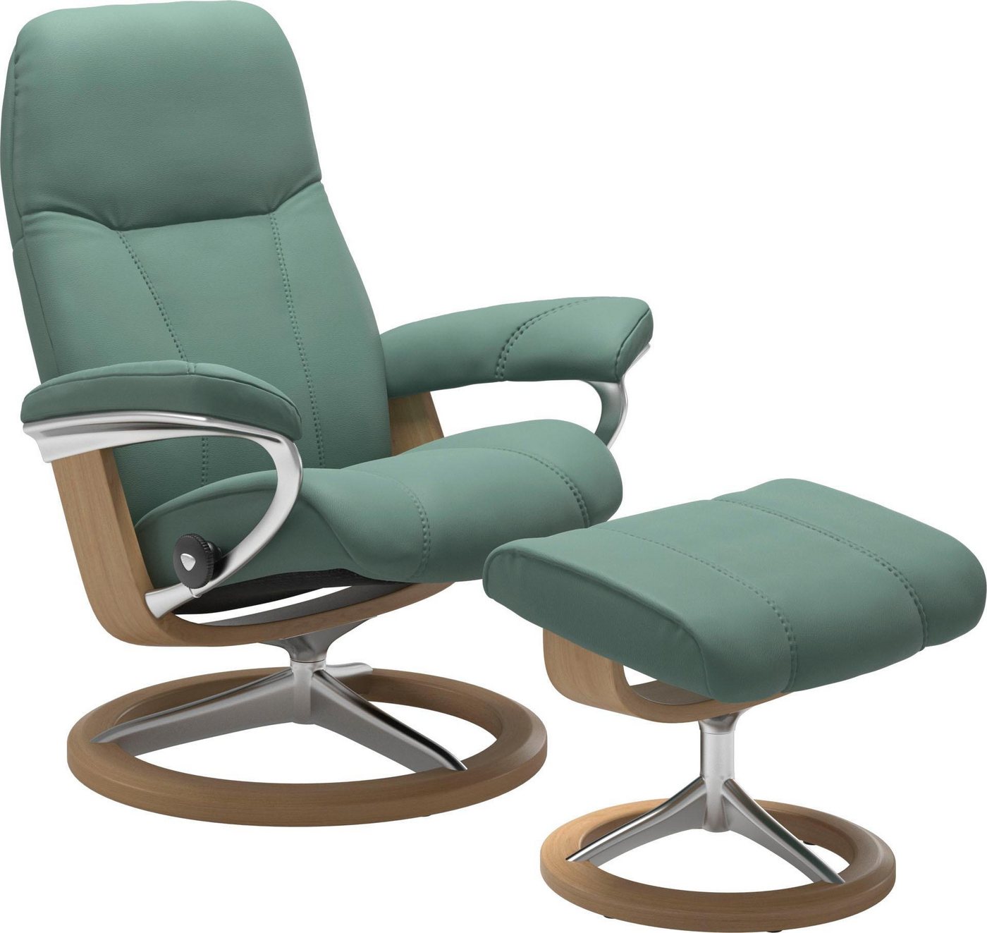 Stressless® Relaxsessel Consul (Set, Relaxsessel mit Hocker), mit Hocker, mit Signature Base, Größe S, Gestell Eiche von Stressless®