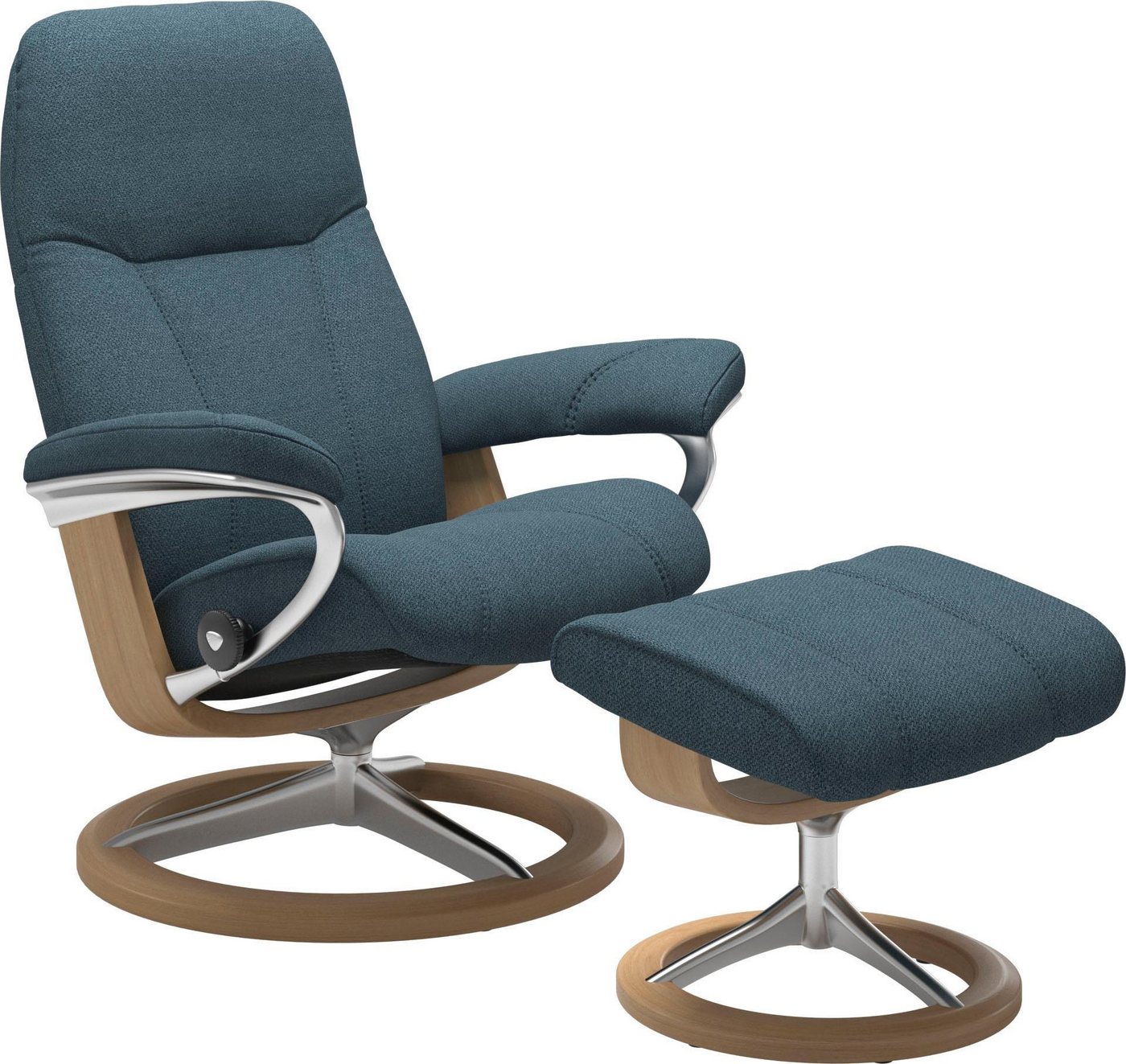 Stressless® Relaxsessel Consul (Set, Relaxsessel mit Hocker), mit Hocker, mit Signature Base, Größe S, Gestell Eiche von Stressless®