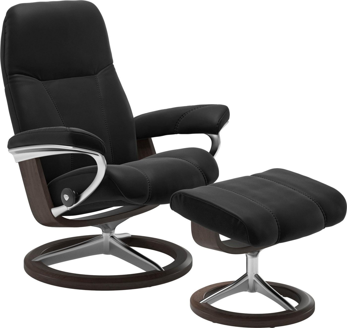 Stressless® Relaxsessel Consul (Set, Relaxsessel mit Hocker), mit Hocker, mit Signature Base, Größe S, Gestell Wenge von Stressless®