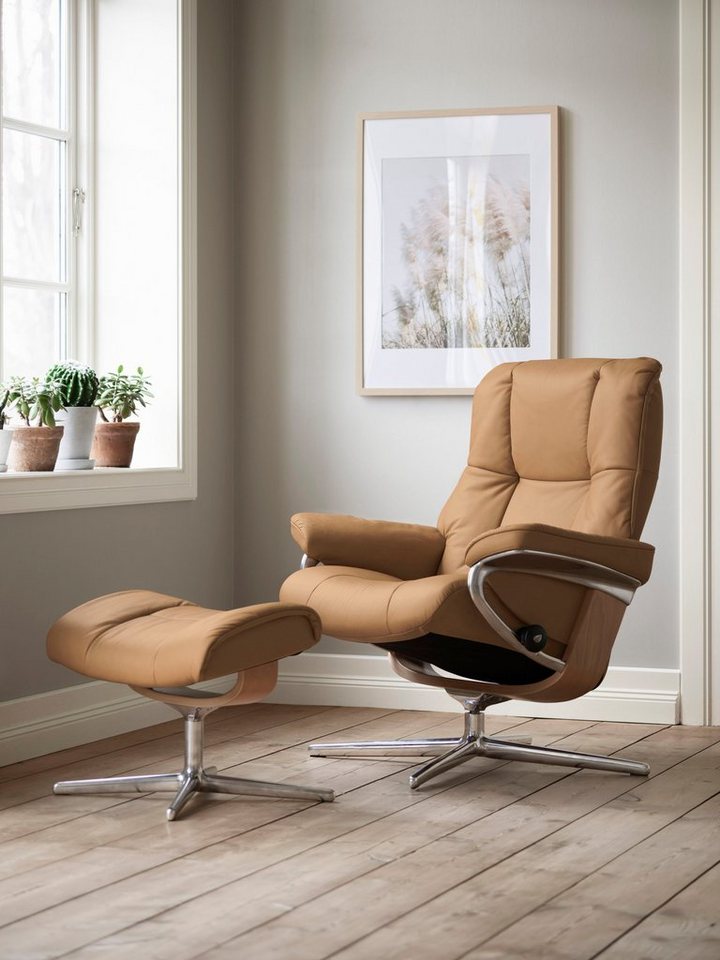 Stressless® Relaxsessel Mayfair (Set, Relaxsessel mit Hocker), mit Hocker, mit Cross Base, Größe S, M & L, Holzakzent Eiche von Stressless®