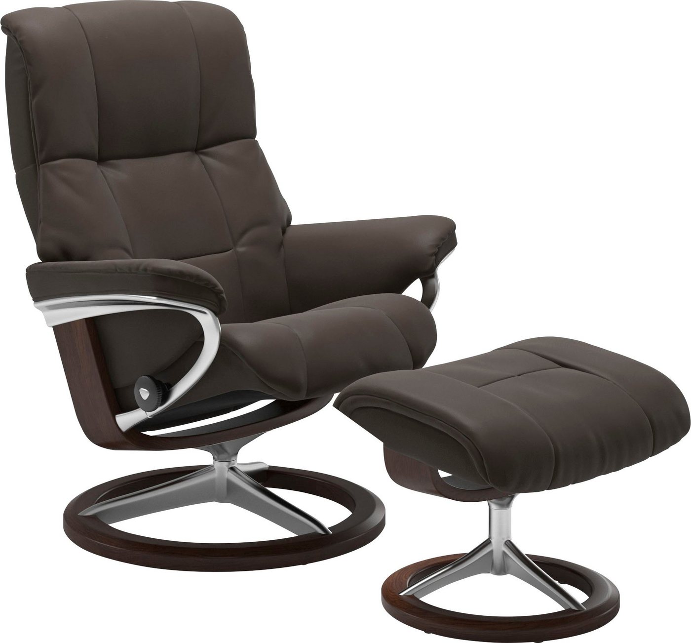 Stressless® Relaxsessel Mayfair (Set, Relaxsessel mit Hocker), mit Hocker, mit Signature Base, Größe S, M & L, Gestell Braun von Stressless®