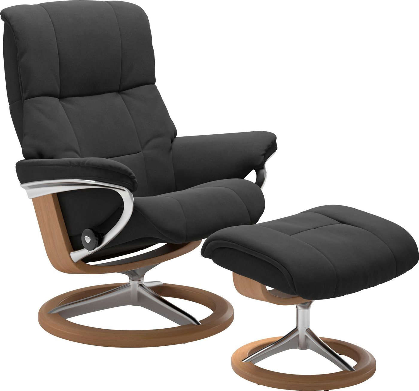 Stressless® Relaxsessel Mayfair (Set, Relaxsessel mit Hocker), mit Hocker, mit Signature Base, Größe S, M & L, Gestell Eiche von Stressless®