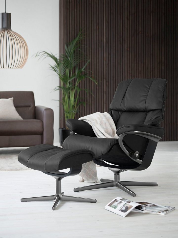 Stressless® Relaxsessel Reno, mit Cross Base, Größe S, M & L, Holzakzent Schwarz von Stressless®