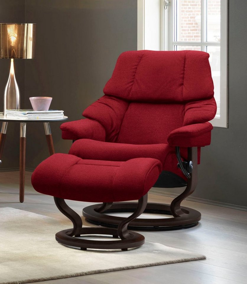 Stressless® Relaxsessel Reno (Set, Relaxsessel mit Hocker), mit Hocker, mit Classic Base, Größe S, M & L, Gestell Braun von Stressless®