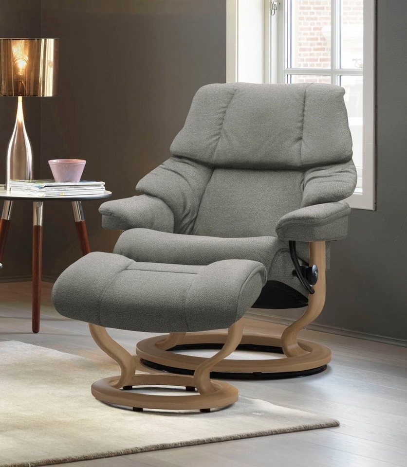 Stressless® Relaxsessel Reno (Set, Relaxsessel mit Hocker), mit Hocker, mit Classic Base, Größe S, M & L, Gestell Eiche von Stressless®