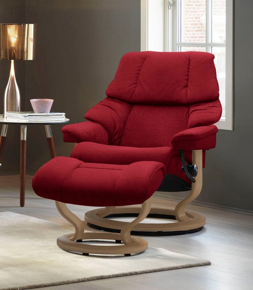 Stressless® Relaxsessel Reno (Set, Relaxsessel mit Hocker), mit Hocker, mit Classic Base, Größe S, M & L, Gestell Eiche von Stressless®