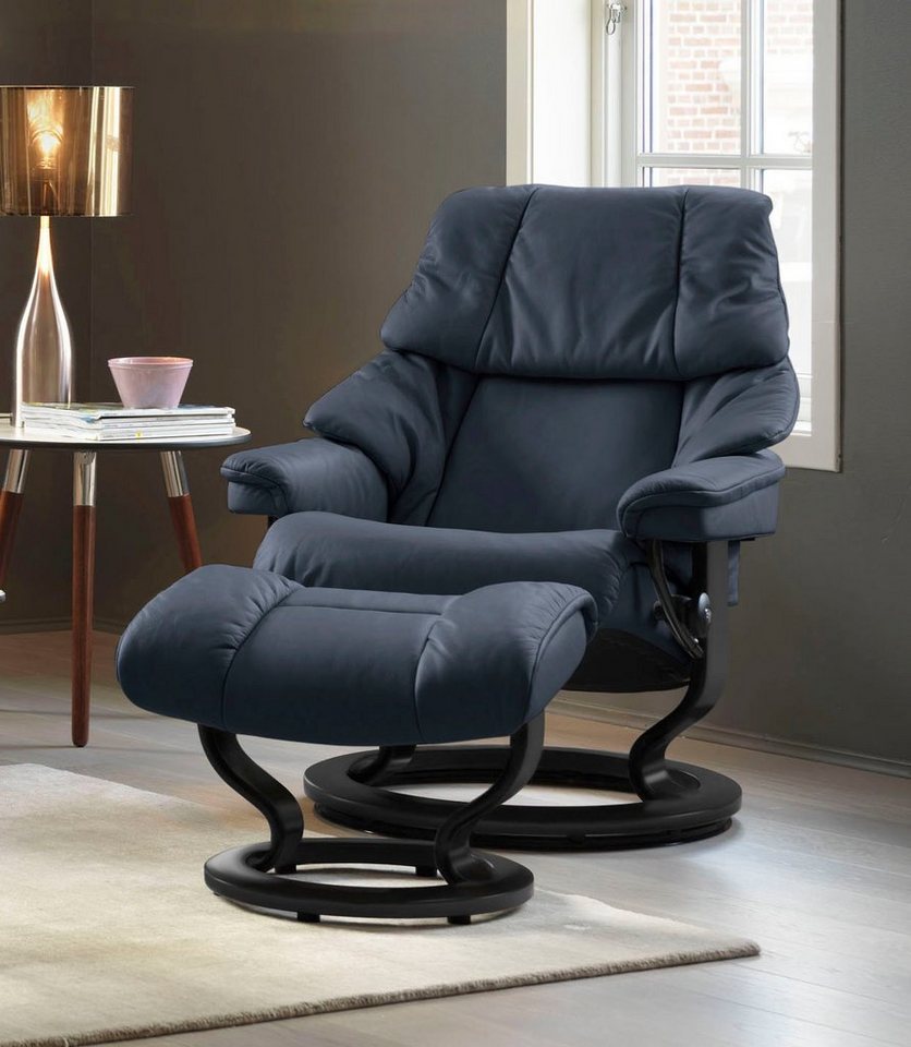 Stressless® Relaxsessel Reno (Set, Relaxsessel mit Hocker), mit Hocker, mit Classic Base, Größe S, M & L, Gestell Schwarz von Stressless®