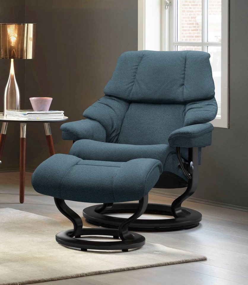 Stressless® Relaxsessel Reno (Set, Relaxsessel mit Hocker), mit Hocker, mit Classic Base, Größe S, M & L, Gestell Schwarz von Stressless®