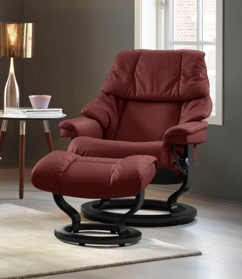 Stressless® Relaxsessel Reno (Set, Relaxsessel mit Hocker), mit Hocker, mit Classic Base, Größe S, M & L, Gestell Schwarz von Stressless®