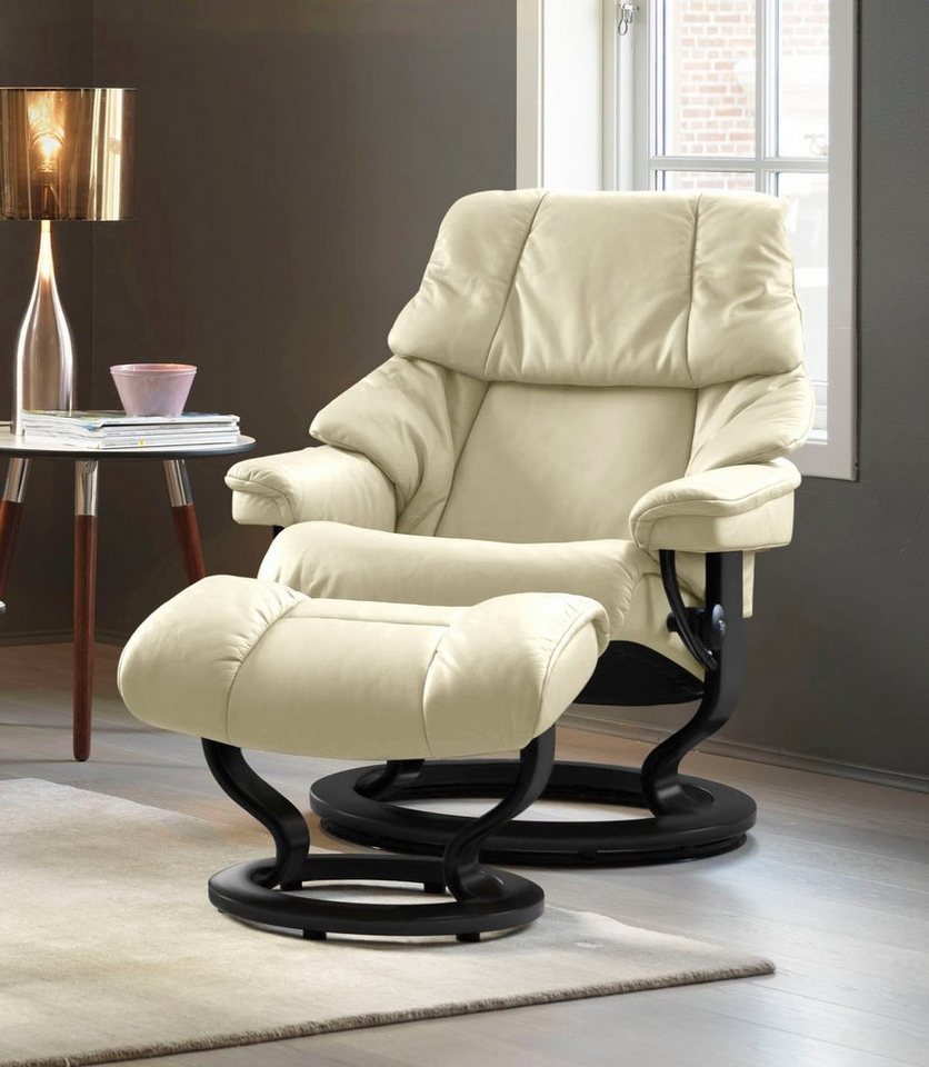 Stressless® Relaxsessel Reno (Set, Relaxsessel mit Hocker), mit Hocker, mit Classic Base, Größe S, M & L, Gestell Schwarz von Stressless®