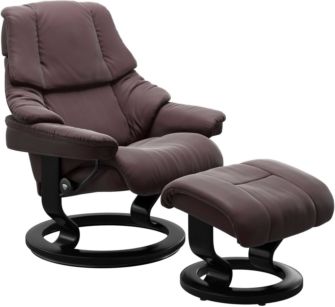 Stressless® Relaxsessel Reno (Set, Relaxsessel mit Hocker), mit Hocker, mit Classic Base, Größe S, M & L, Gestell Schwarz von Stressless®