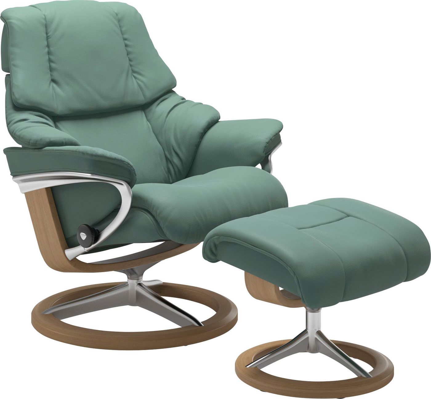 Stressless® Relaxsessel Reno (Set, Relaxsessel mit Hocker), mit Hocker, mit Signature Base, Größe S, M & L, Gestell Eiche von Stressless®