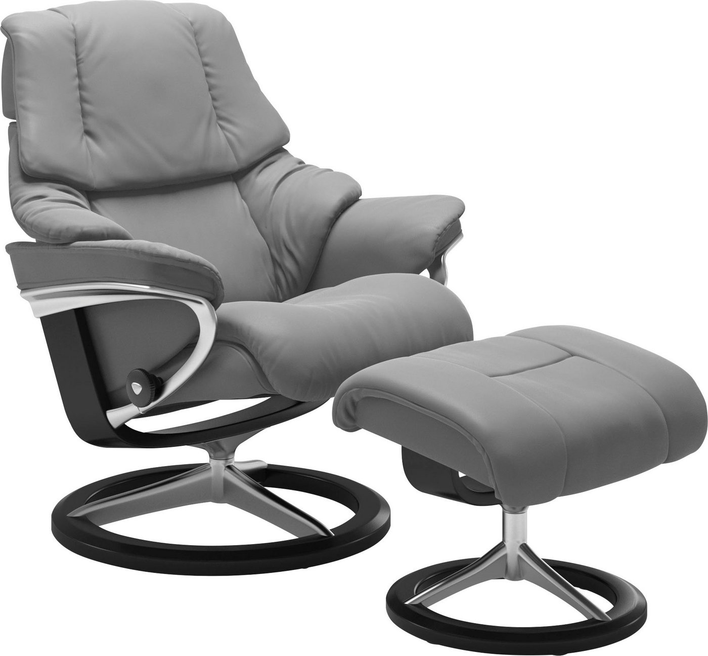 Stressless® Relaxsessel Reno (Set, Relaxsessel mit Hocker), mit Hocker, mit Signature Base, Größe S, M & L, Gestell Schwarz von Stressless®