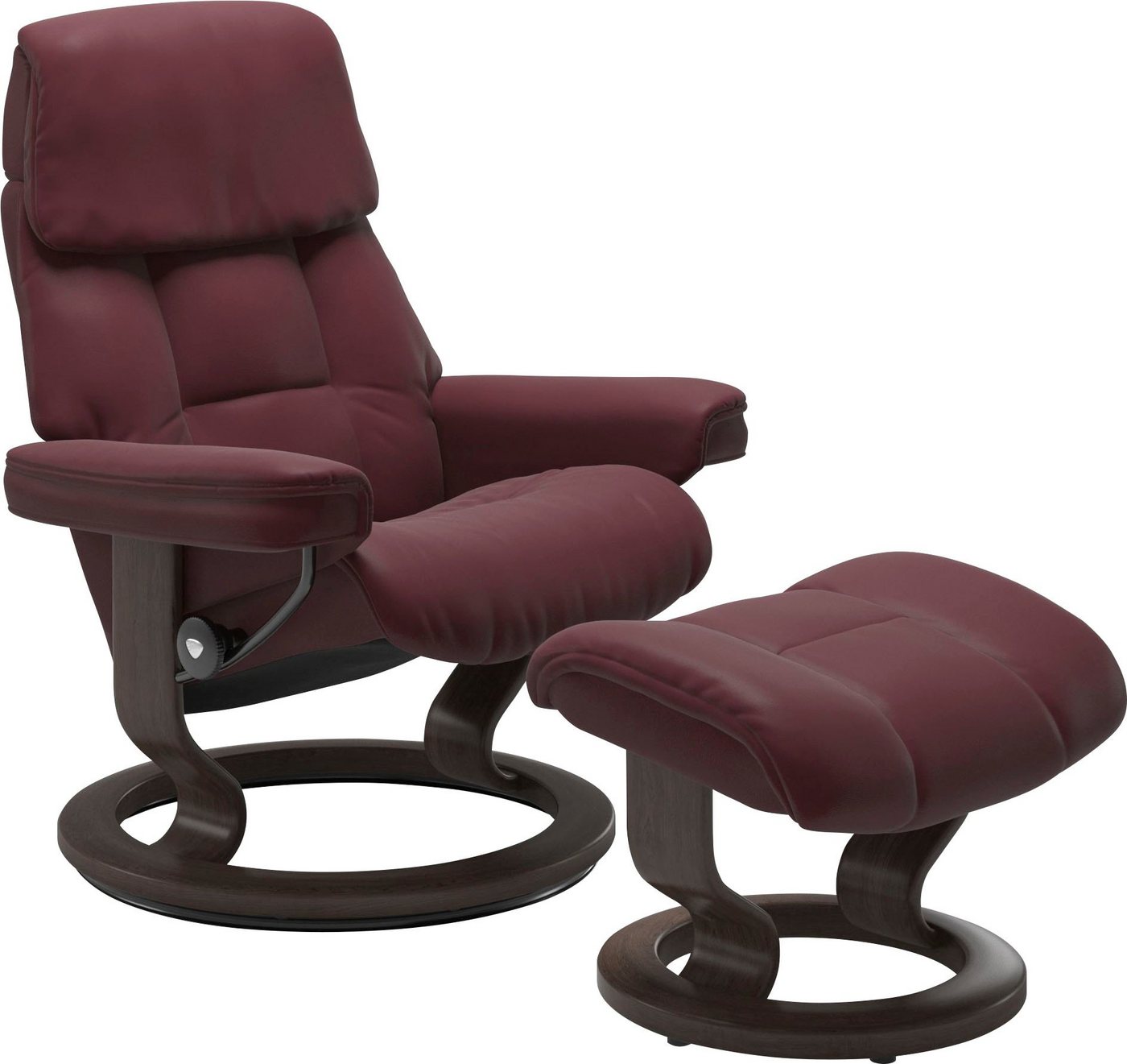 Stressless® Relaxsessel Ruby (Set, Relaxsessel mit Hocker), mit Classic Base, Größe L, Gestell Eiche, Wenge, Braun & Schwarz von Stressless®